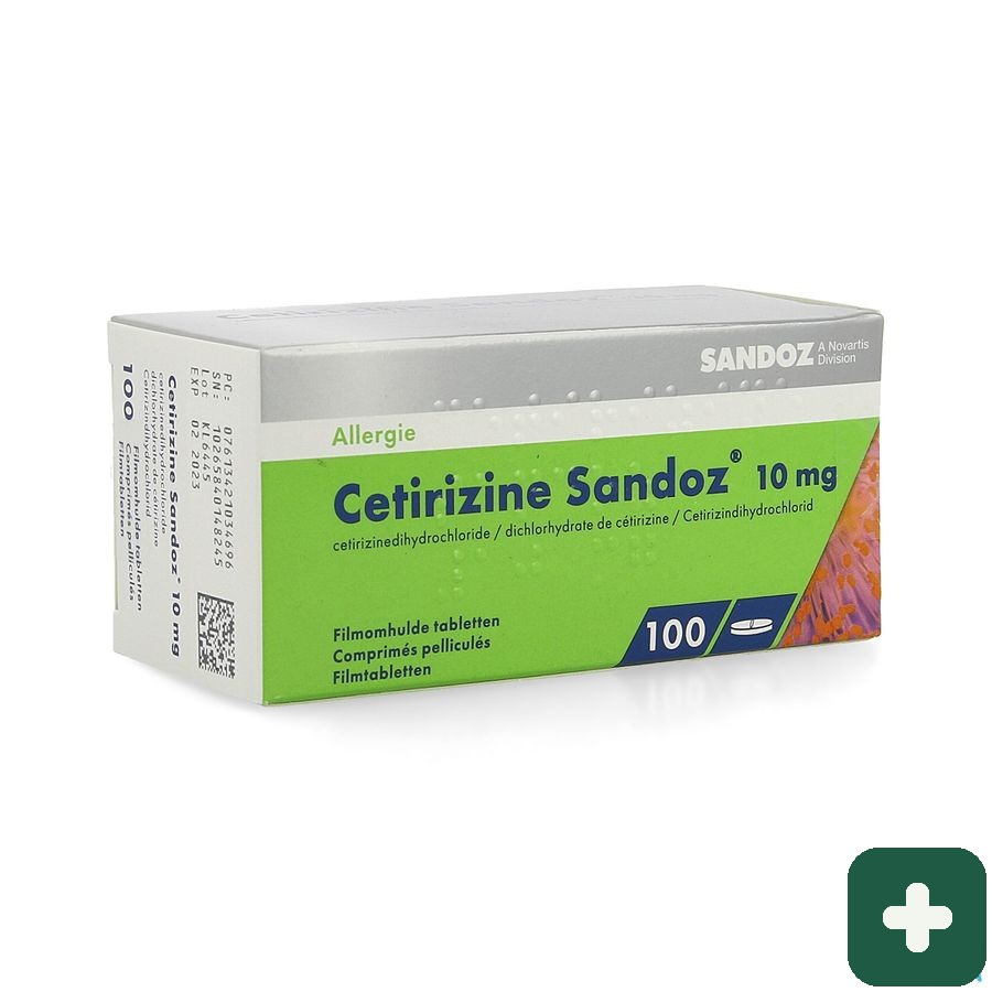Cetirizine Sandoz 10mg Filmomh Tabl 100 X 10mg