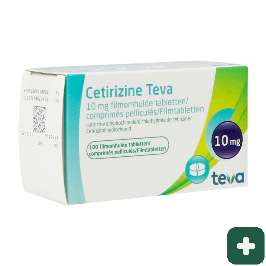 Cetirizine Teva 10 Mg Filmomh Tabl 100