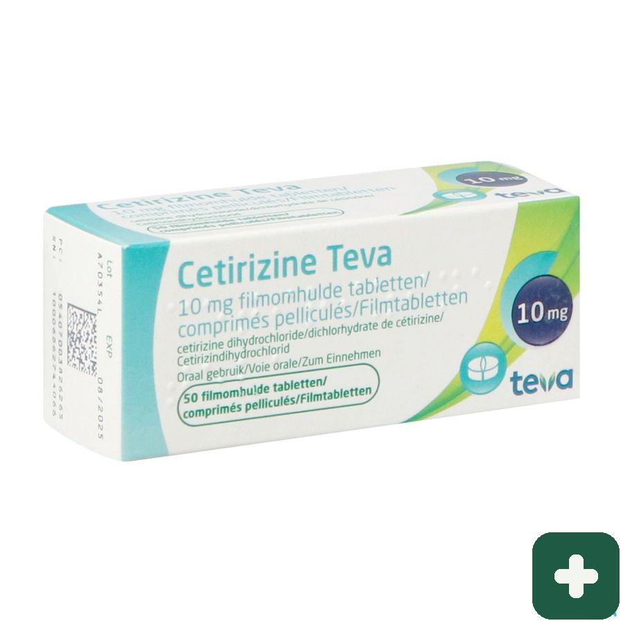Cetirizine Teva 10 Mg Filmomh Tabl  50