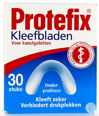 Protefix Kleefblad Onder 30 Protefix Kleefblad Onder 30 Kleefpasta voor tandprothese